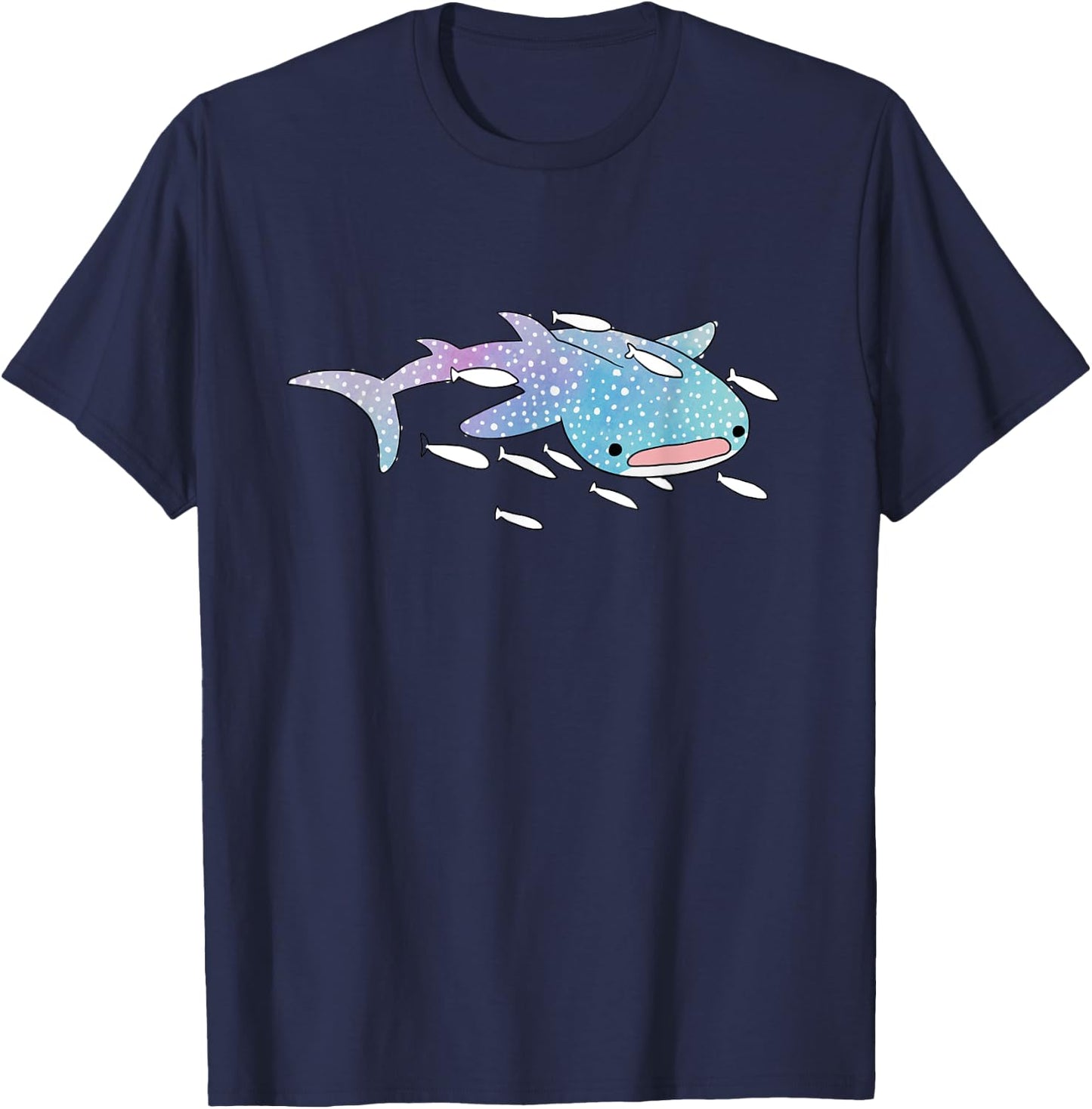Cute Kawaii Aesthetic Blue Whale Shark Ocean Gift T-Shirt - T-Shirt | Navy