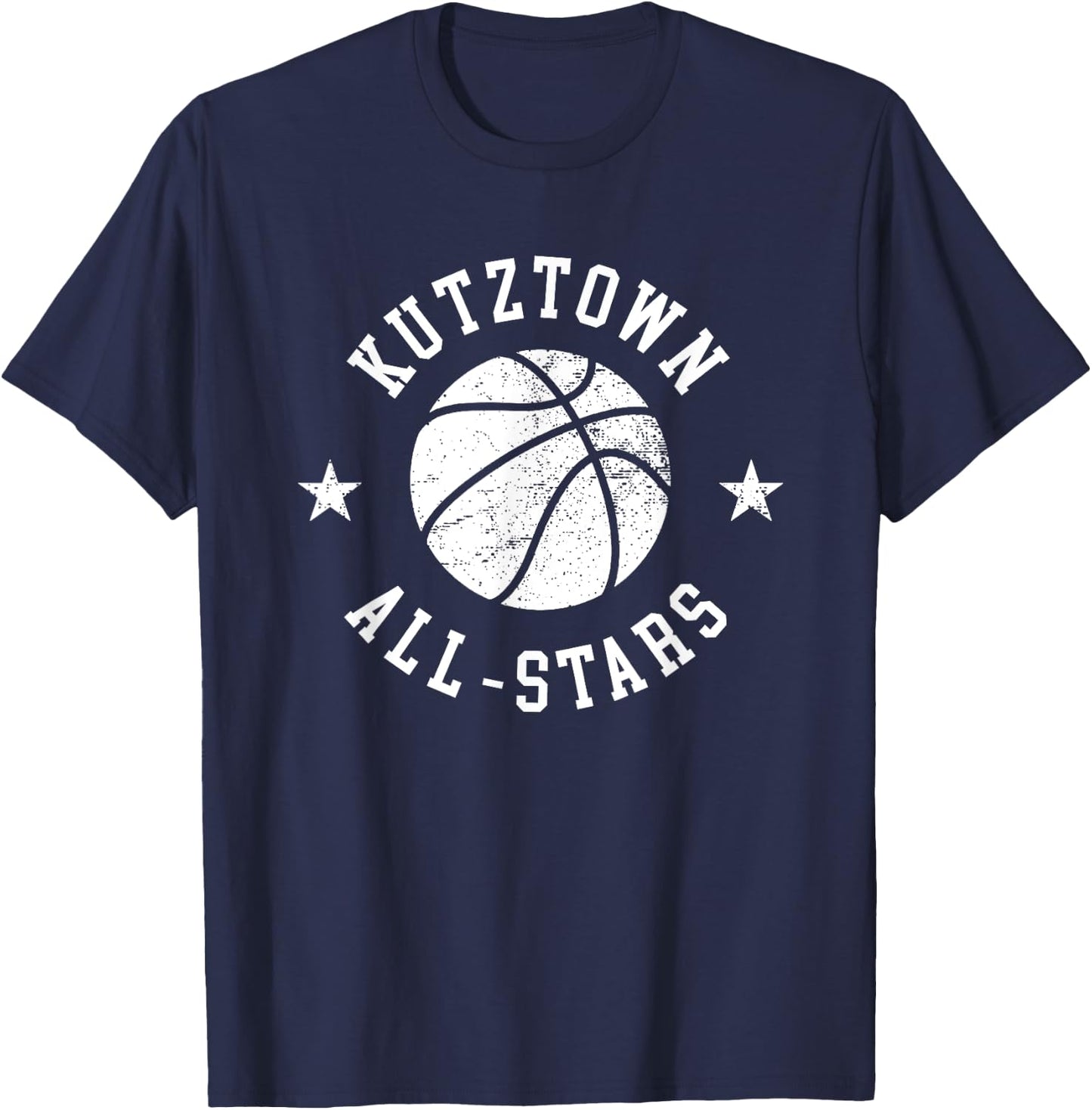 Kutztown Vintage All-Stars Retro 80s Basketball T-Shirt - T-Shirt | Navy