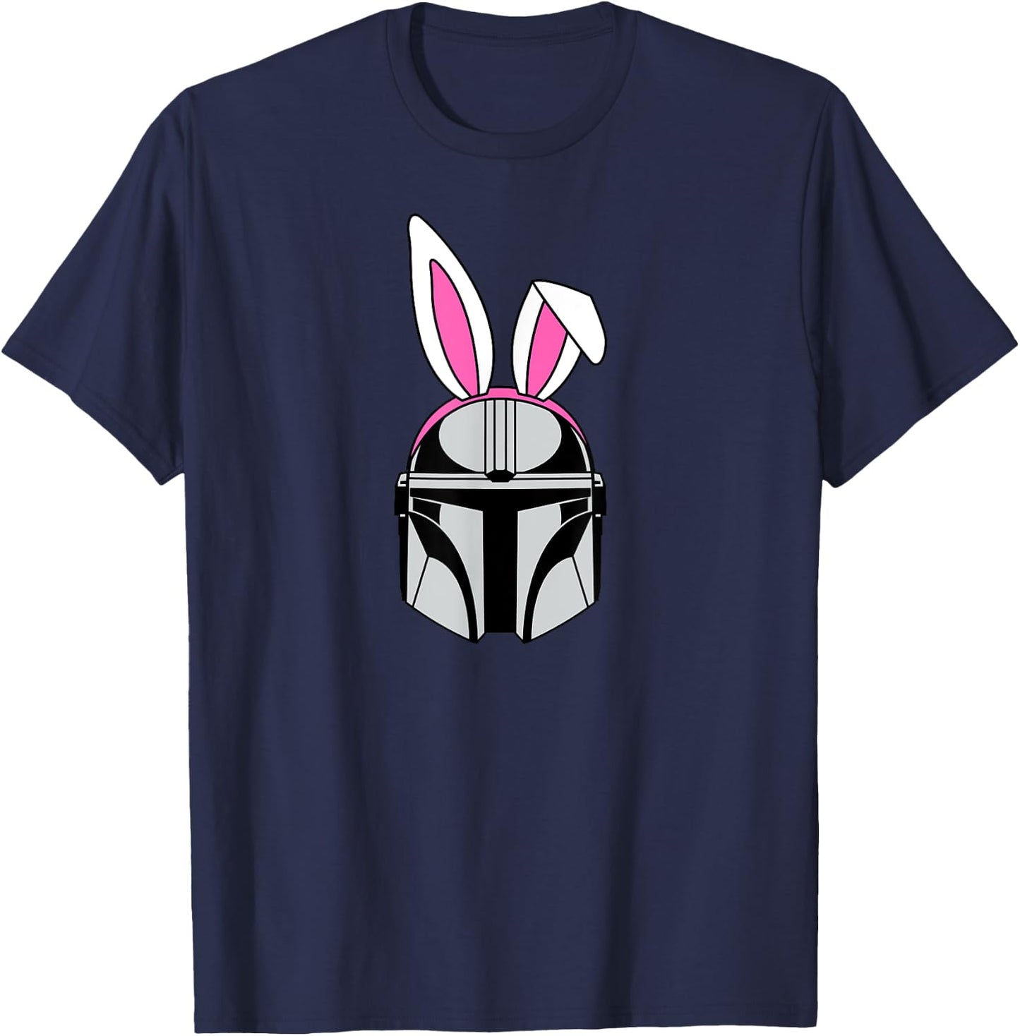 Amazon Essentials The Mandalorian Helmet Spring Easter Bunny Ears T-Shirt - T-Shirt | Navy