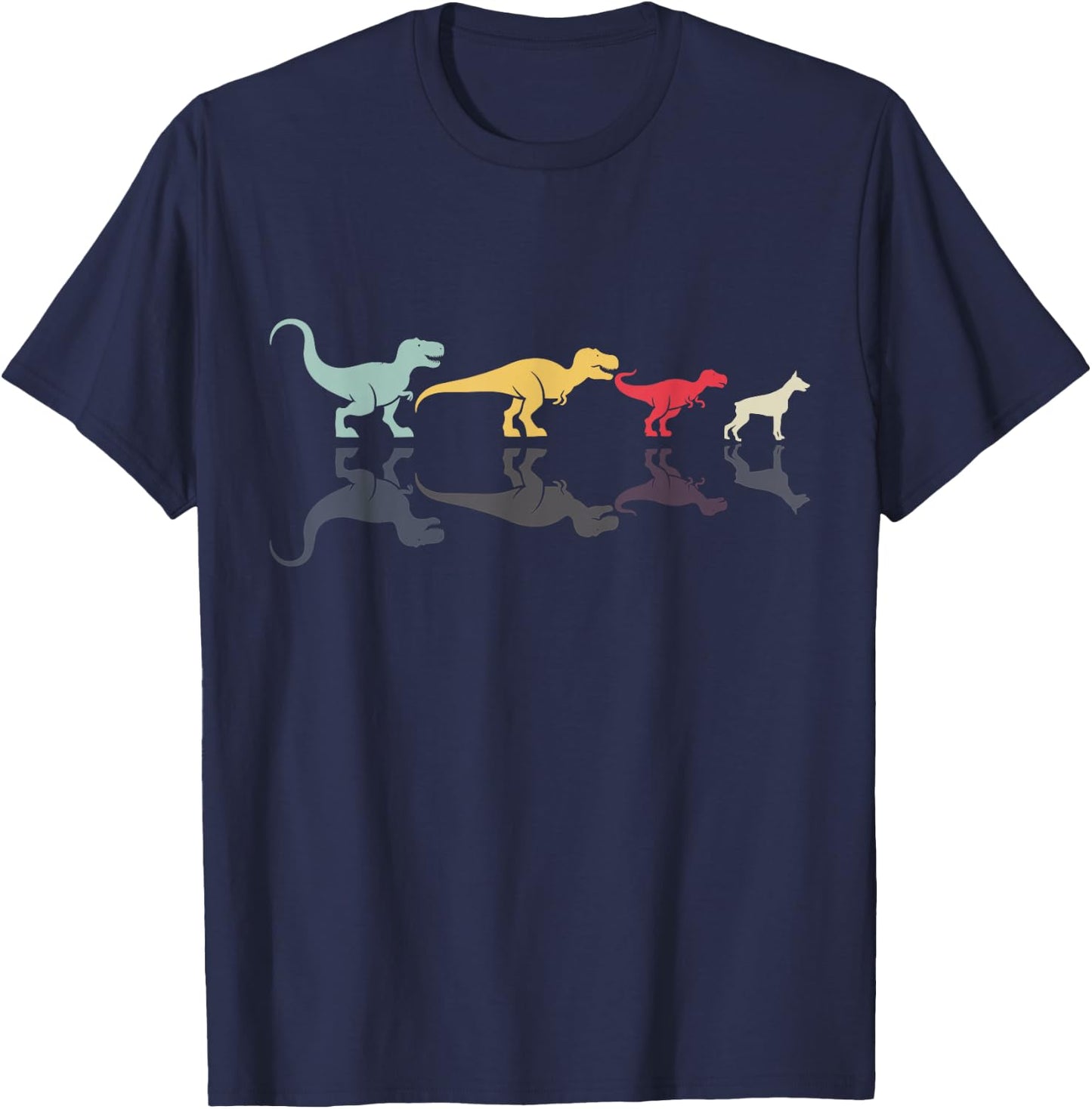Dinosaur Doberman Evolution Fun Paleontology T-Shirt - T-Shirt | Navy