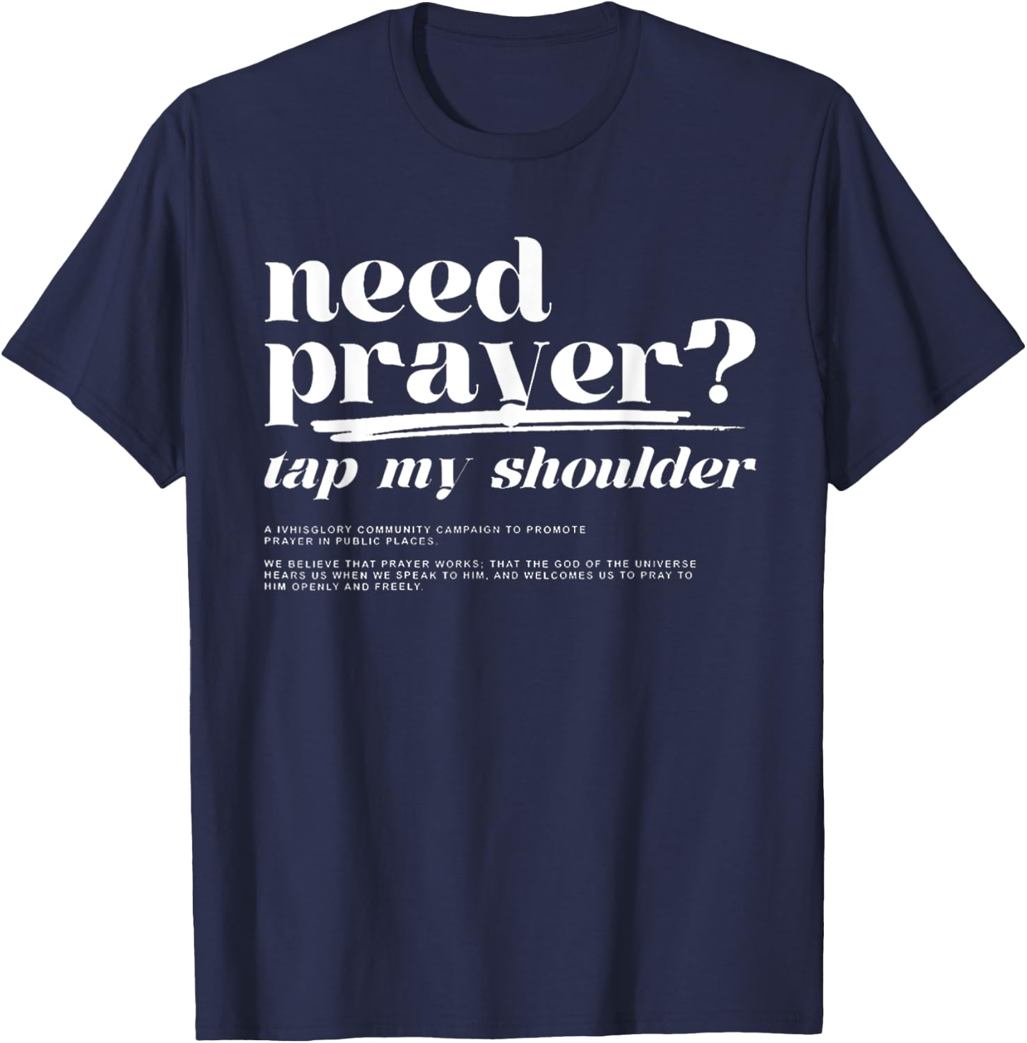 Funny Need Prayer Tap My Shoulder Christian Washed T-Shirt - T-Shirt | Navy