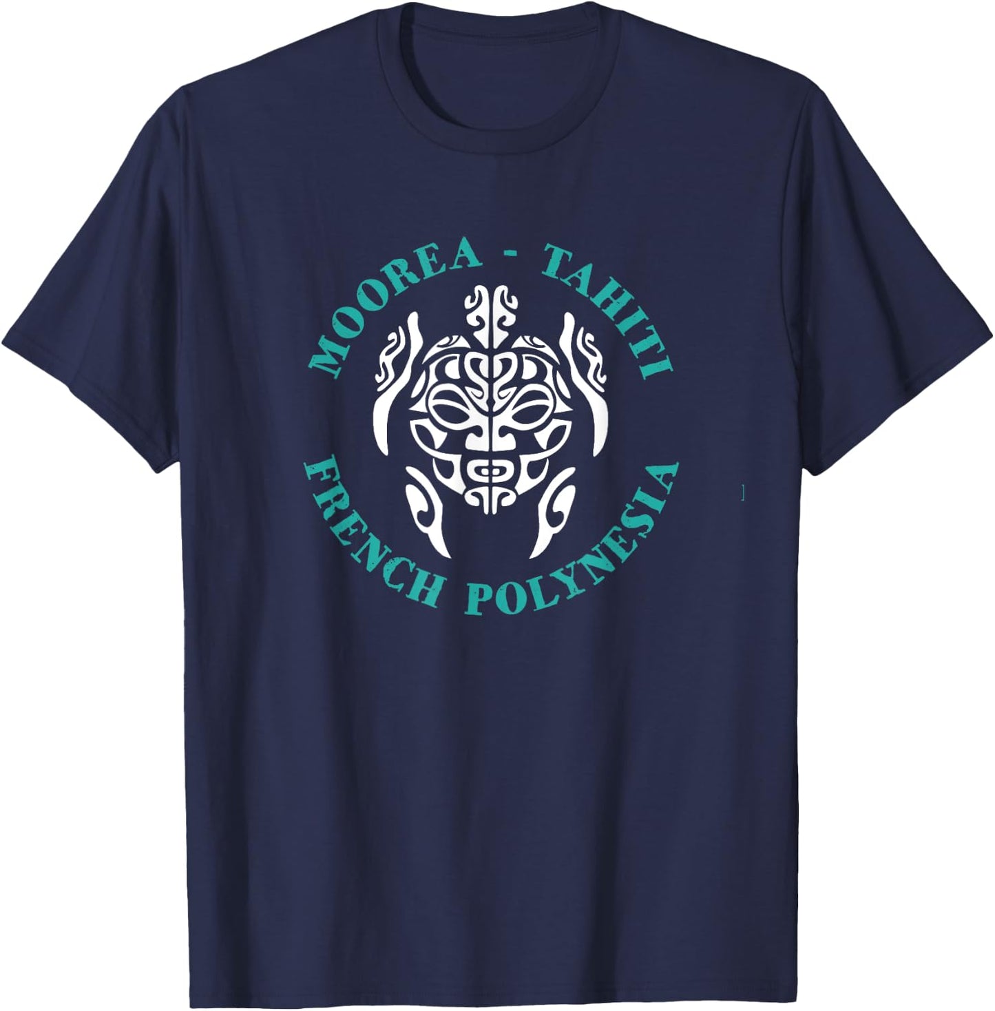 Moorea Tahiti Sea Turtle, French Polynesia T-Shirt - T-Shirt | Navy