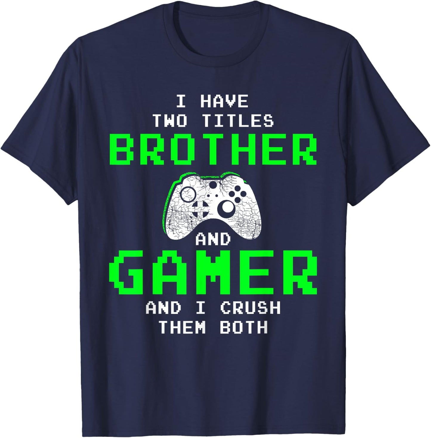 Funny Gaming Brothers - Gamer Gifts for Teen Boys Short Sleeve T-Shirt - T-Shirt | Navy