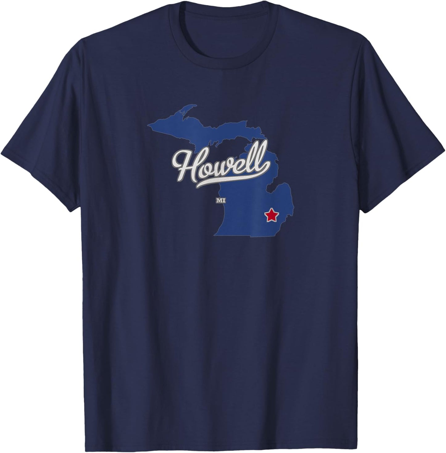 Howell Michigan MI Map T-Shirt - T-Shirt | Navy