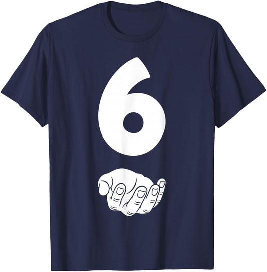 6 Number Six Funny Hands Meme School Teen Kid Matching T-Shirt - T-Shirt | Navy