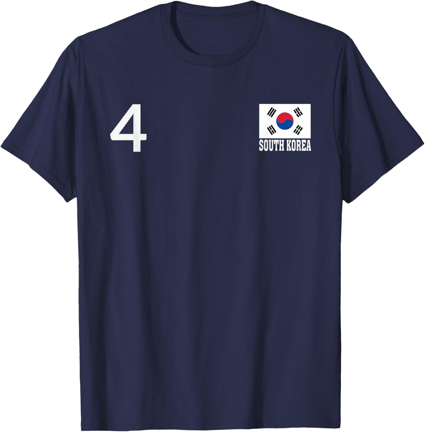 South Korea Number 4 National Flag Country Heritage T-Shirt - T-Shirt | Navy