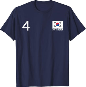 South Korea Number 4 National Flag Country Heritage T-Shirt - T-Shirt | Navy