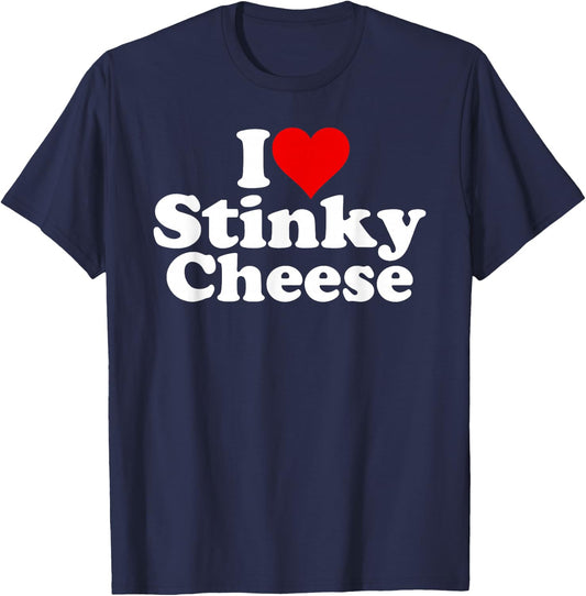 I Love Heart Stinky Cheese T-Shirt - T-Shirt | Navy