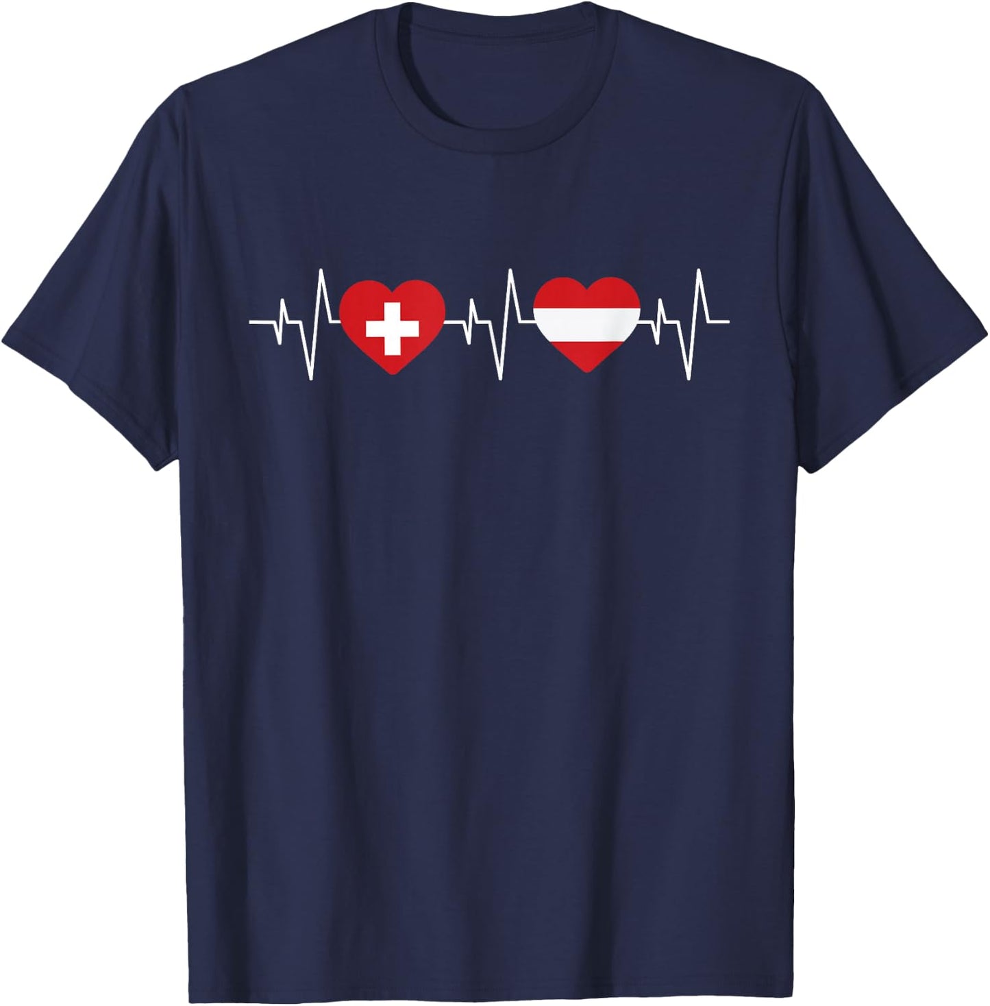 Österreich Flagge Schweiz Flagge Österreich Schweiz T-Shirt - T-Shirt | Navy