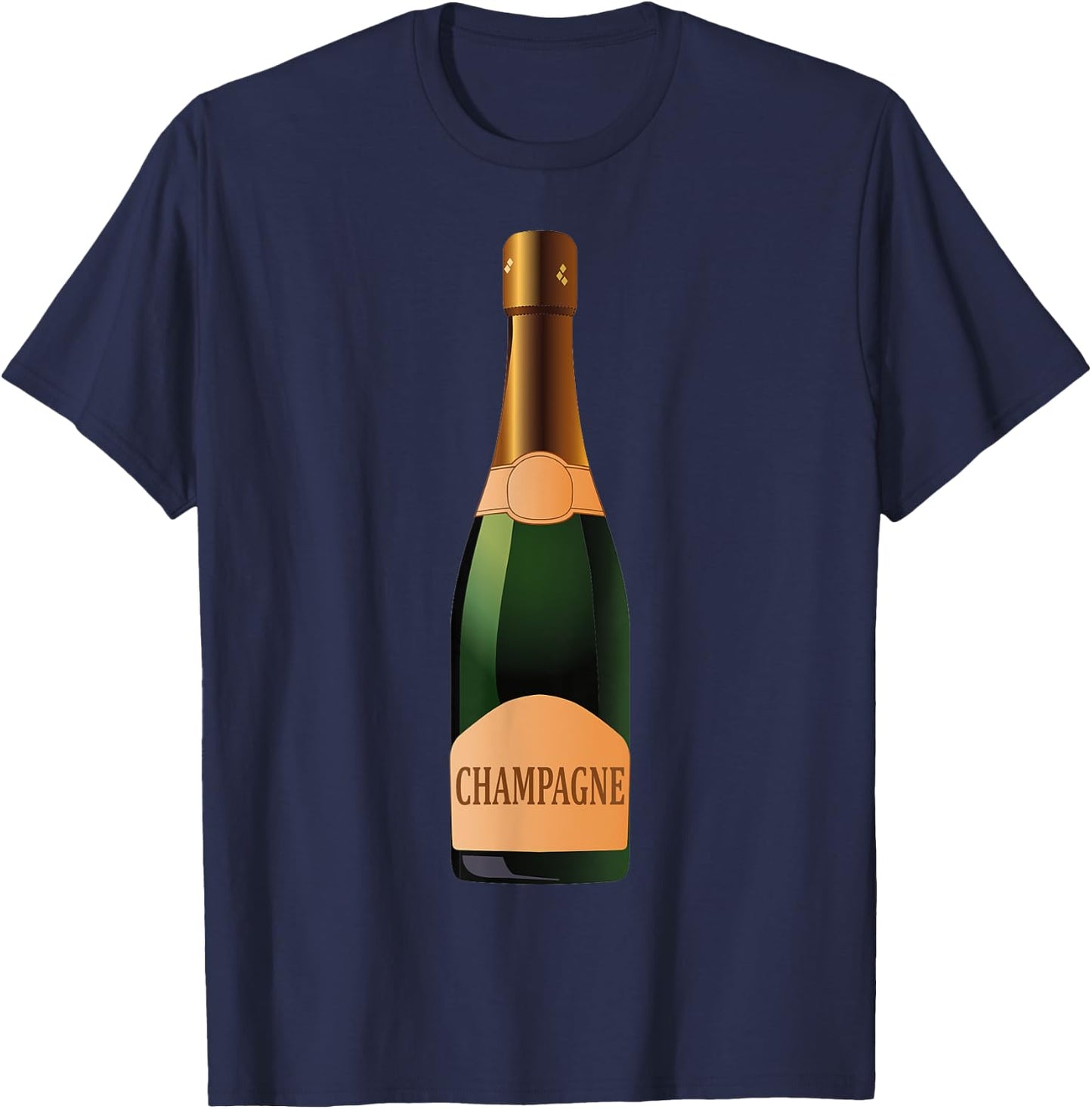 Champagne Bottle Halloween Costume , Black, S T-Shirt - T-Shirt | Navy