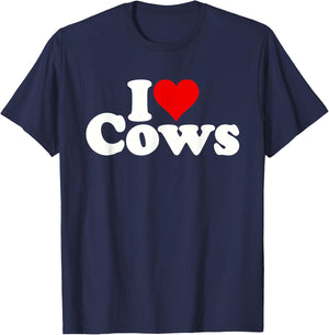 I Love Heart Cows T-Shirt - T-Shirt | Navy