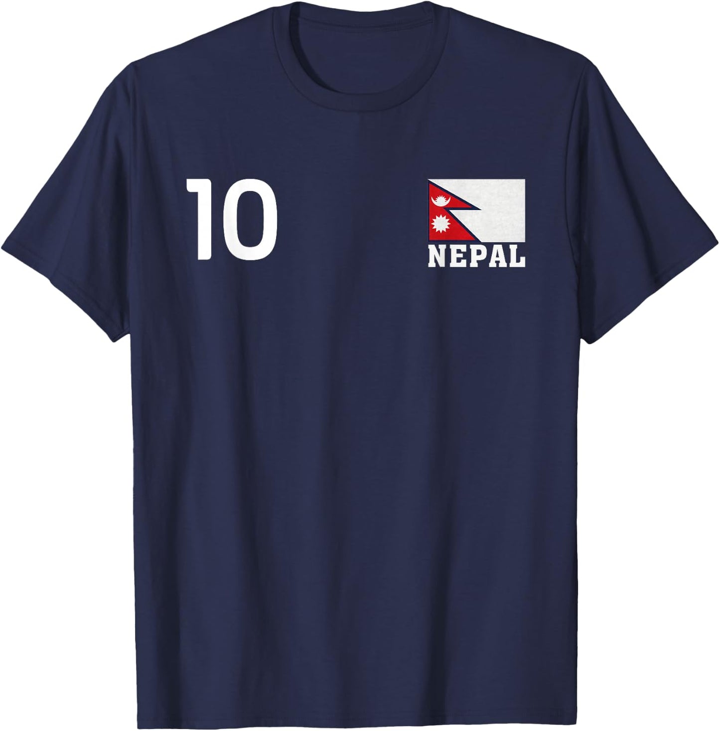 Nepal Number 10 National Flag Country Pride Heritage T-Shirt - T-Shirt | Navy