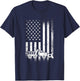 American Flag Snow Plow Driver, Snow Plowing Women Men T-Shirt - T-Shirt | Navy