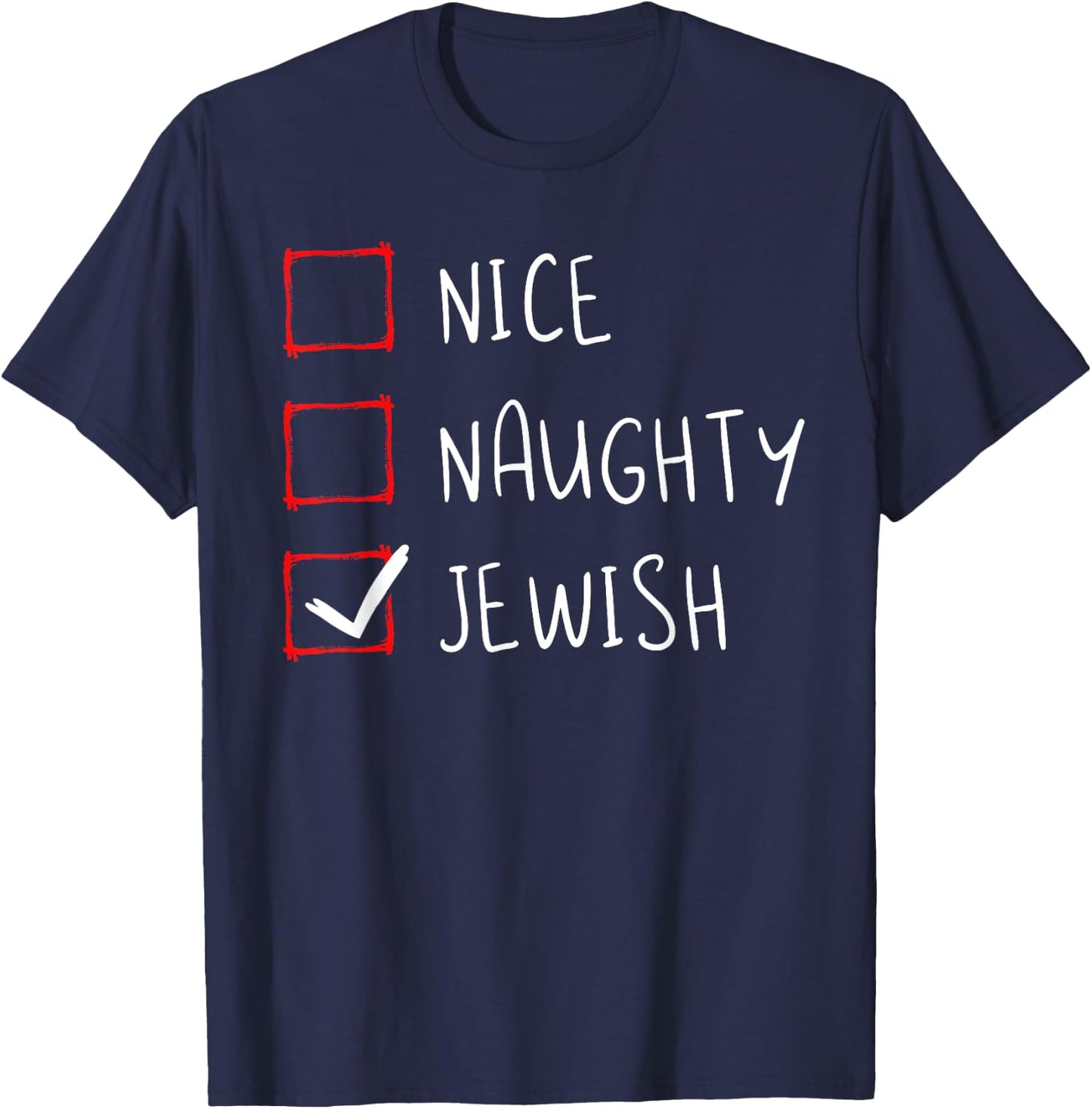 Hanukkah Jewish Festival Jew Menorah Hebrew Naughty Gift T-Shirt - T-Shirt | Navy