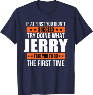 Jerry Gifts Name Personalized Birthday Presents Funny T-Shirt - T-Shirt | Navy