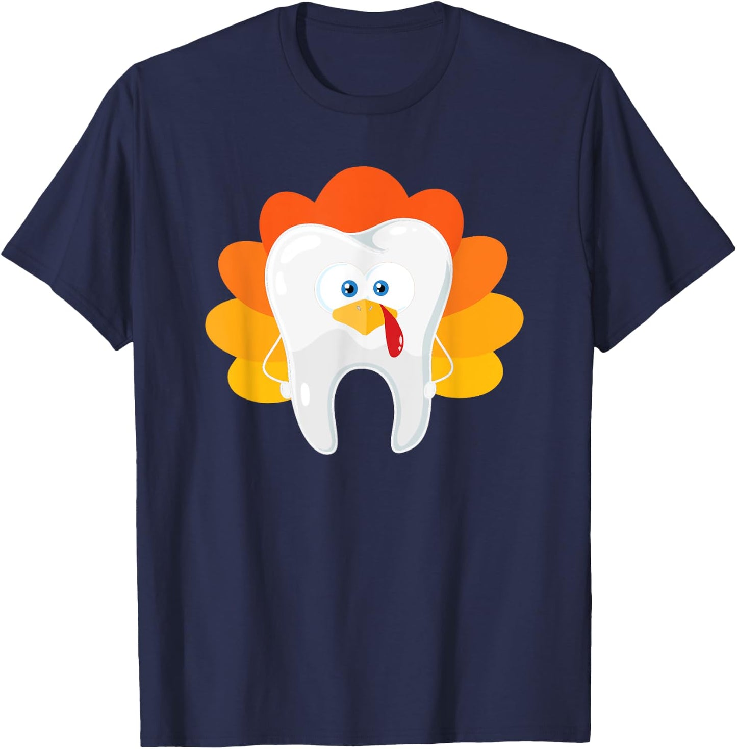 Thanksgiving Tooth Dental Hygiene Dentist T-Shirt - T-Shirt | Navy