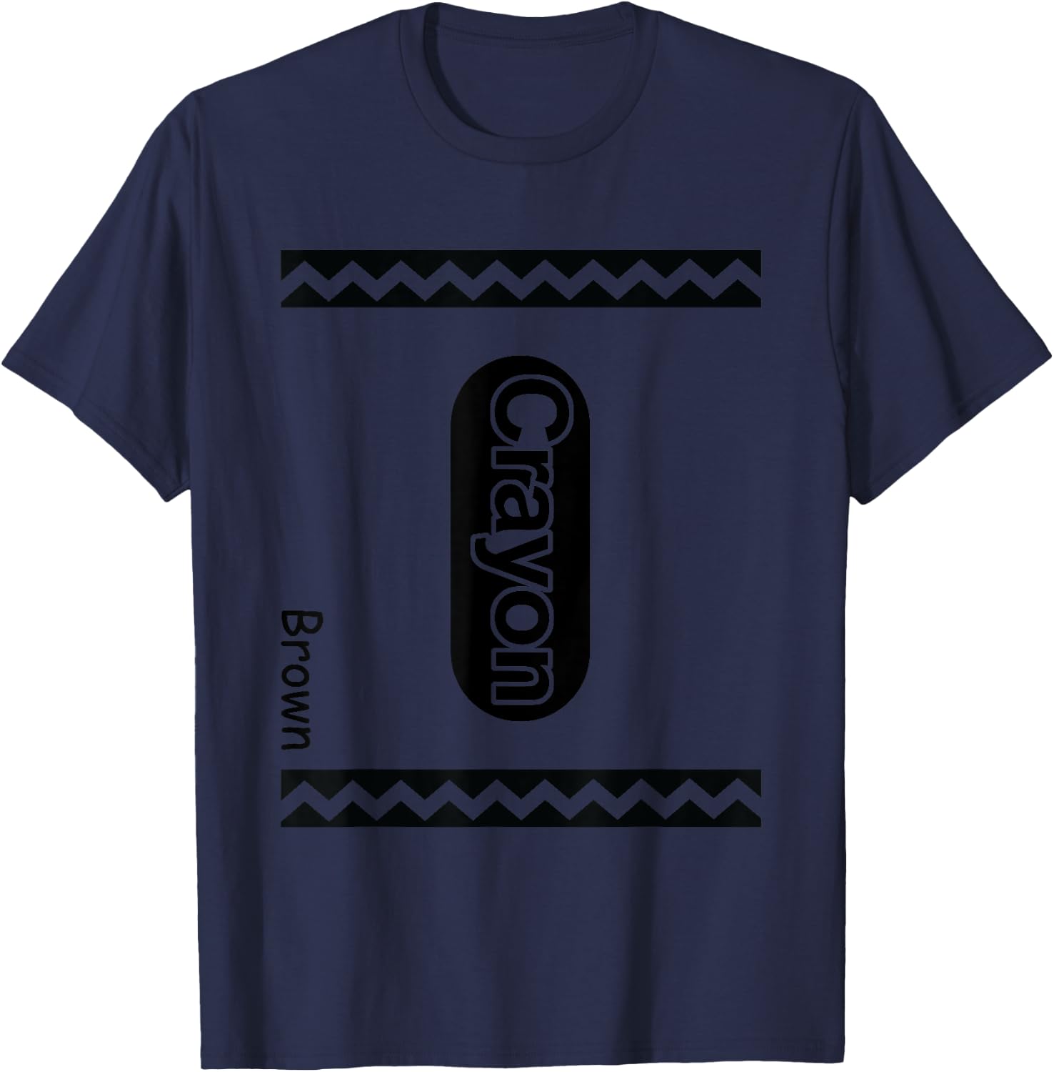 Halloween Costumes Brown Crayon T-Shirt - T-Shirt | Navy