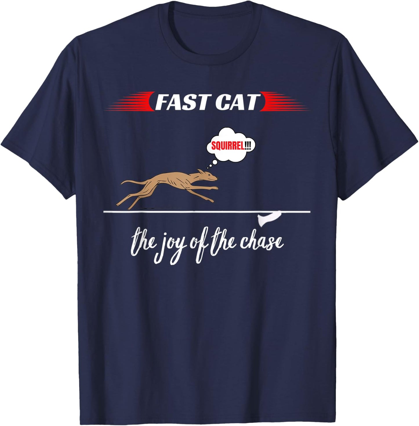 Funny Vintage Fast Cat Dog Sport Women Kids T-Shirt - T-Shirt | Navy