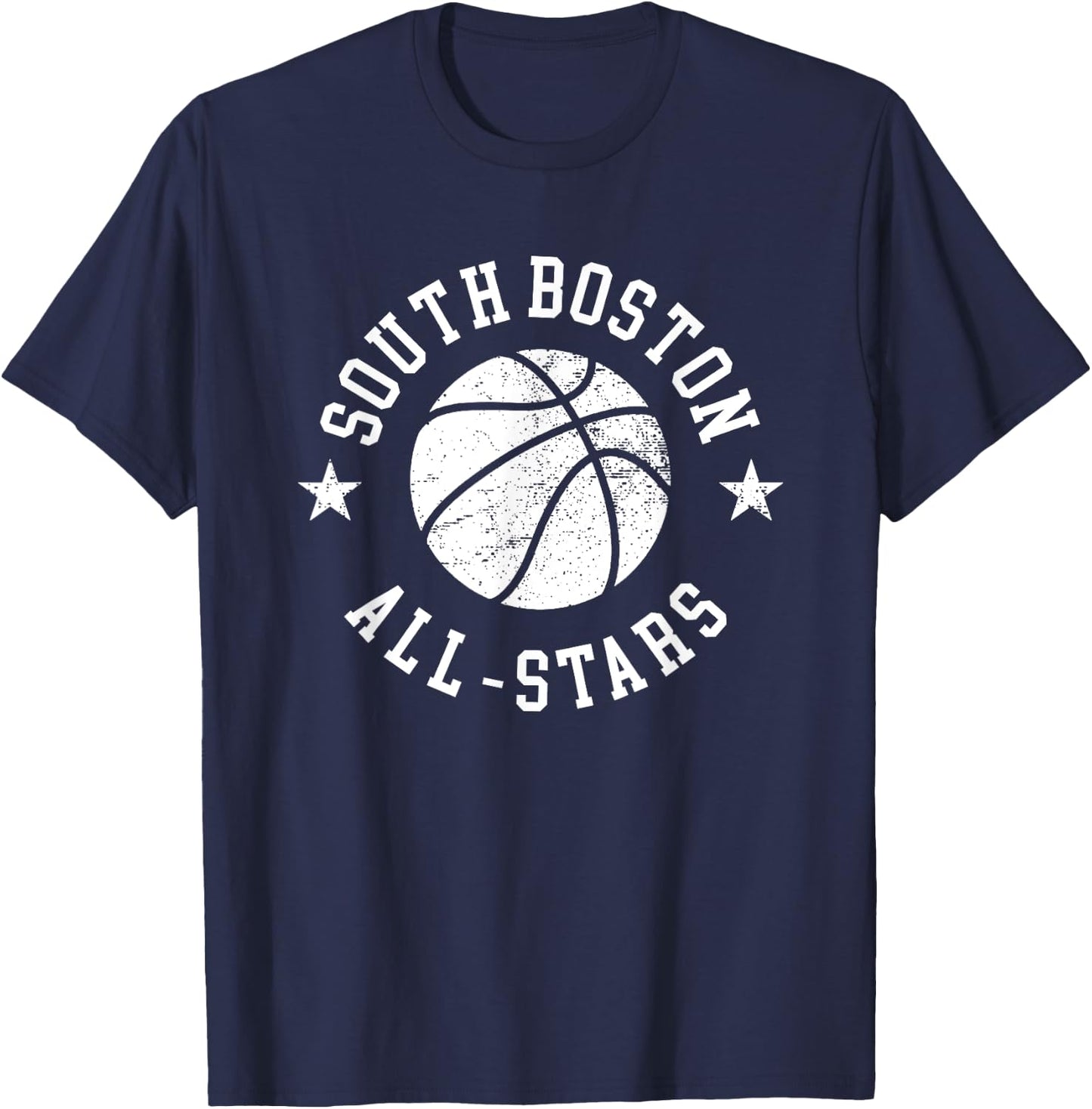 South Boston Vintage All-Stars Retro 80s Basketball T-Shirt - T-Shirt | Navy