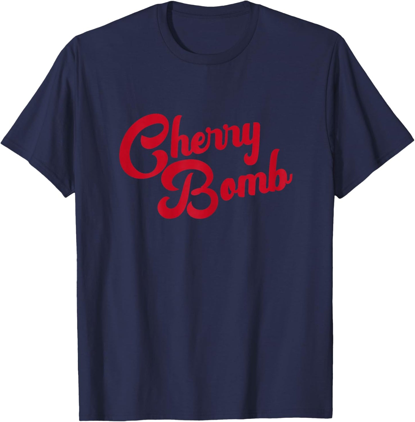 Cherry Bomb Retro Vintage Style Cute Graphic T-Shirt - T-Shirt | Navy
