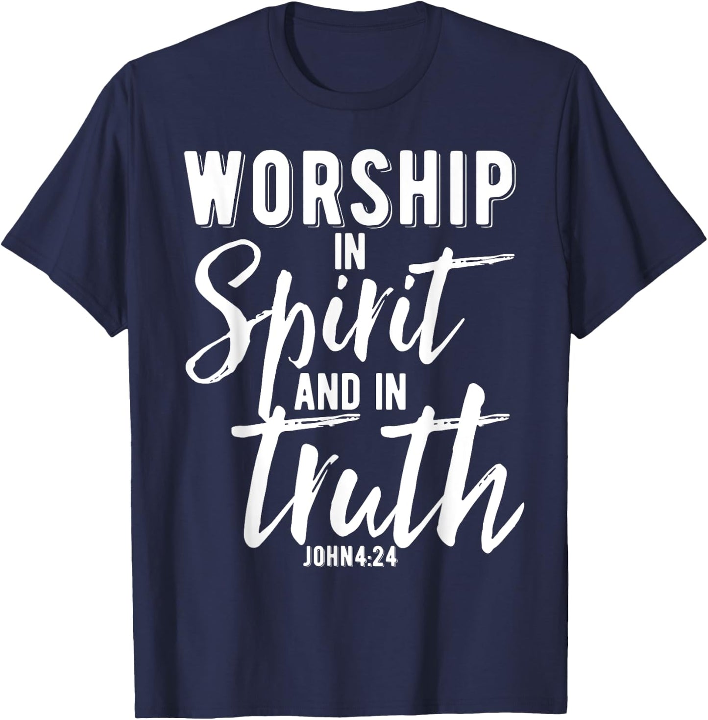 Christian Bible Verse Design Praise and Worship Team Gift T-Shirt - T-Shirt | Navy