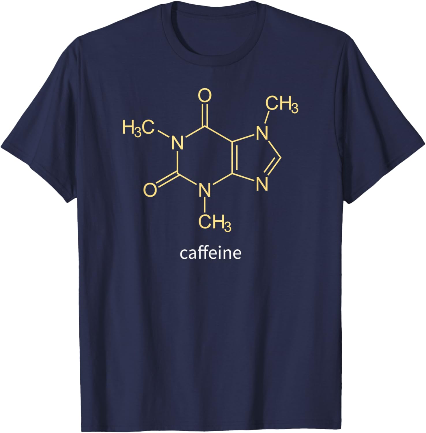 Caffeine Molecule Coffee Gift Coffee Lovers T-Shirt - T-Shirt | Navy