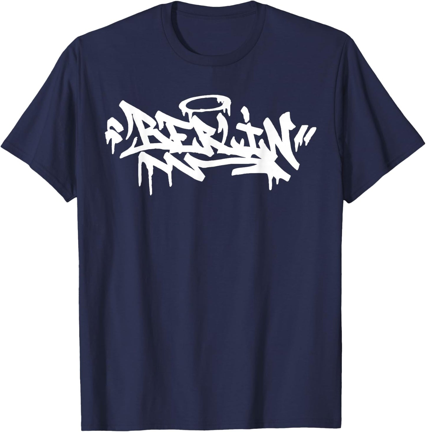 Berlin City Graffiti Street Art Hand Style Germany Hip Hop , black T-Shirt - T-Shirt | Navy