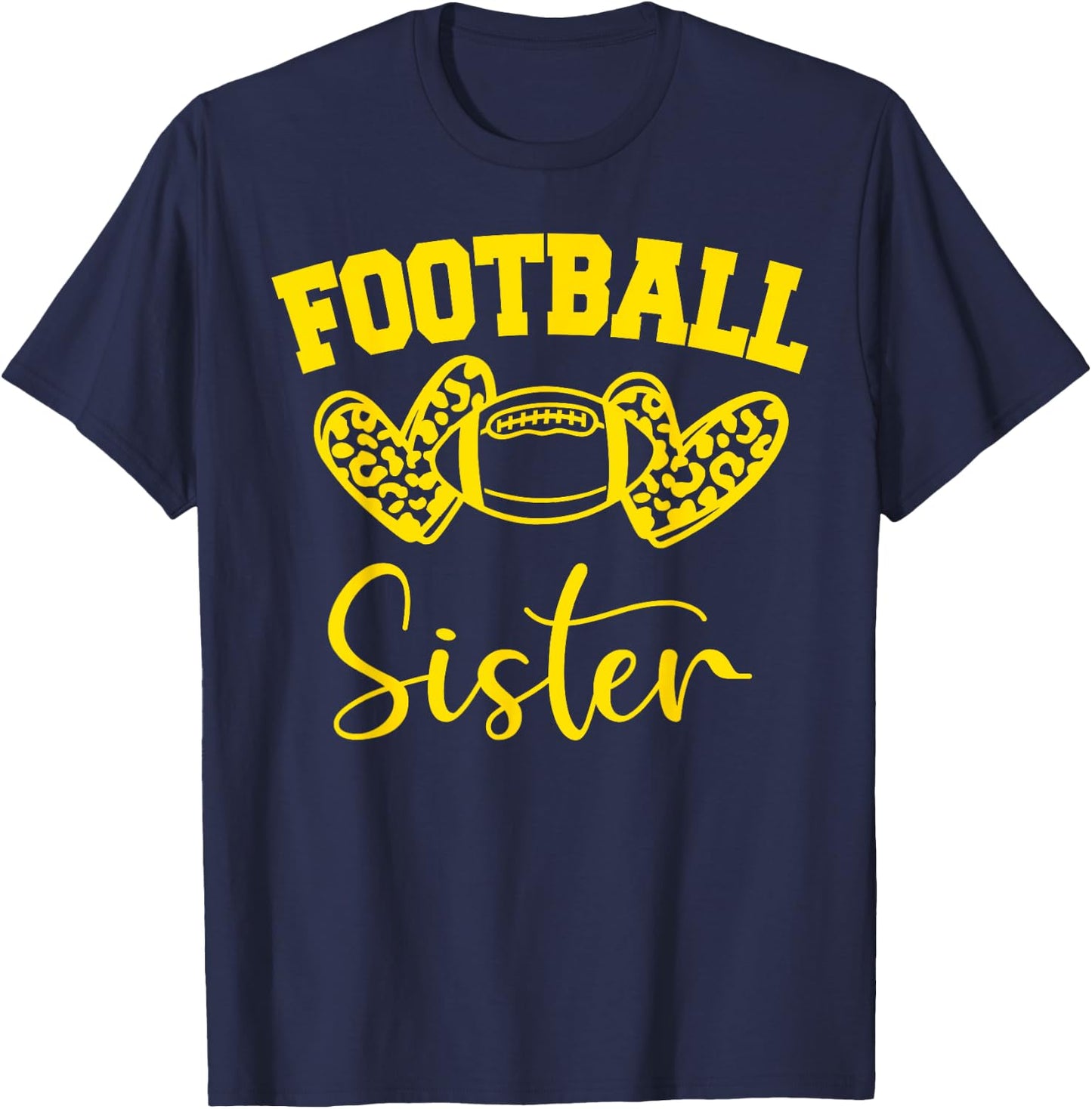 American Football Sister Football Family Matching T-Shirt - T-Shirt | Navy