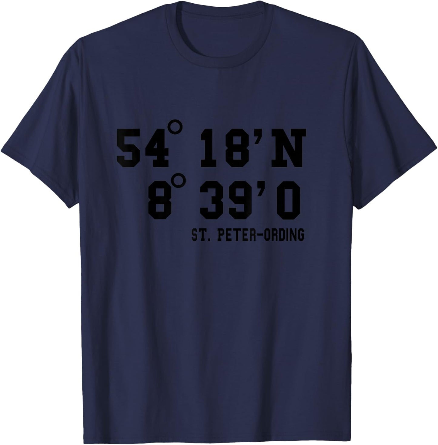 Sankt Peter Ording Koordinaten Design Nordseeküste Urlaub T-Shirt - T-Shirt | Navy