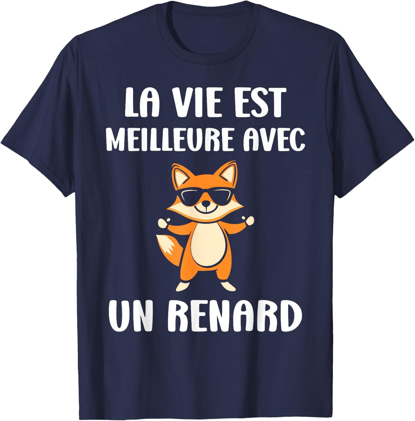 Little Cute Foxes Life Is Better With A Fox T-Shirt - T-Shirt | Navy