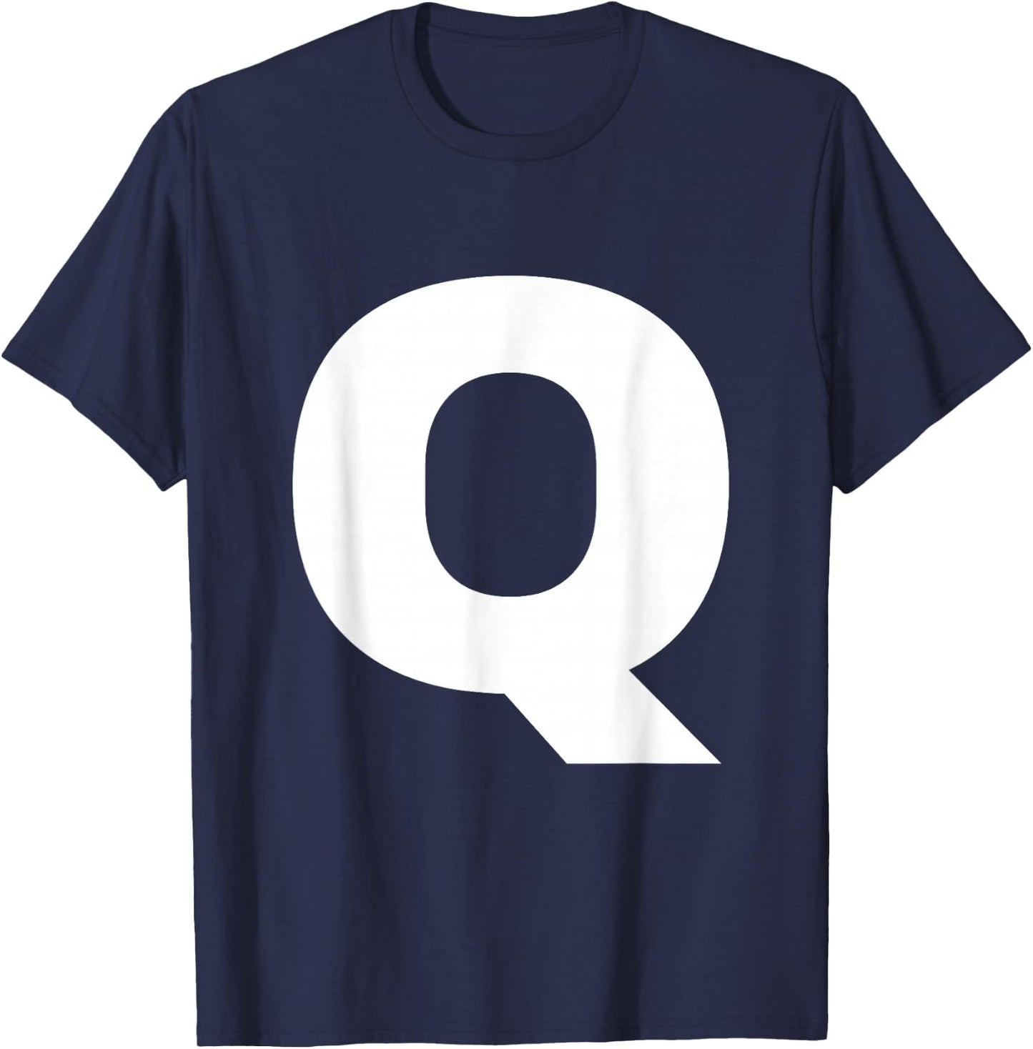 Bold Letter Q - Alphabet Characters Big Font Capital Letters T-Shirt - T-Shirt | Navy