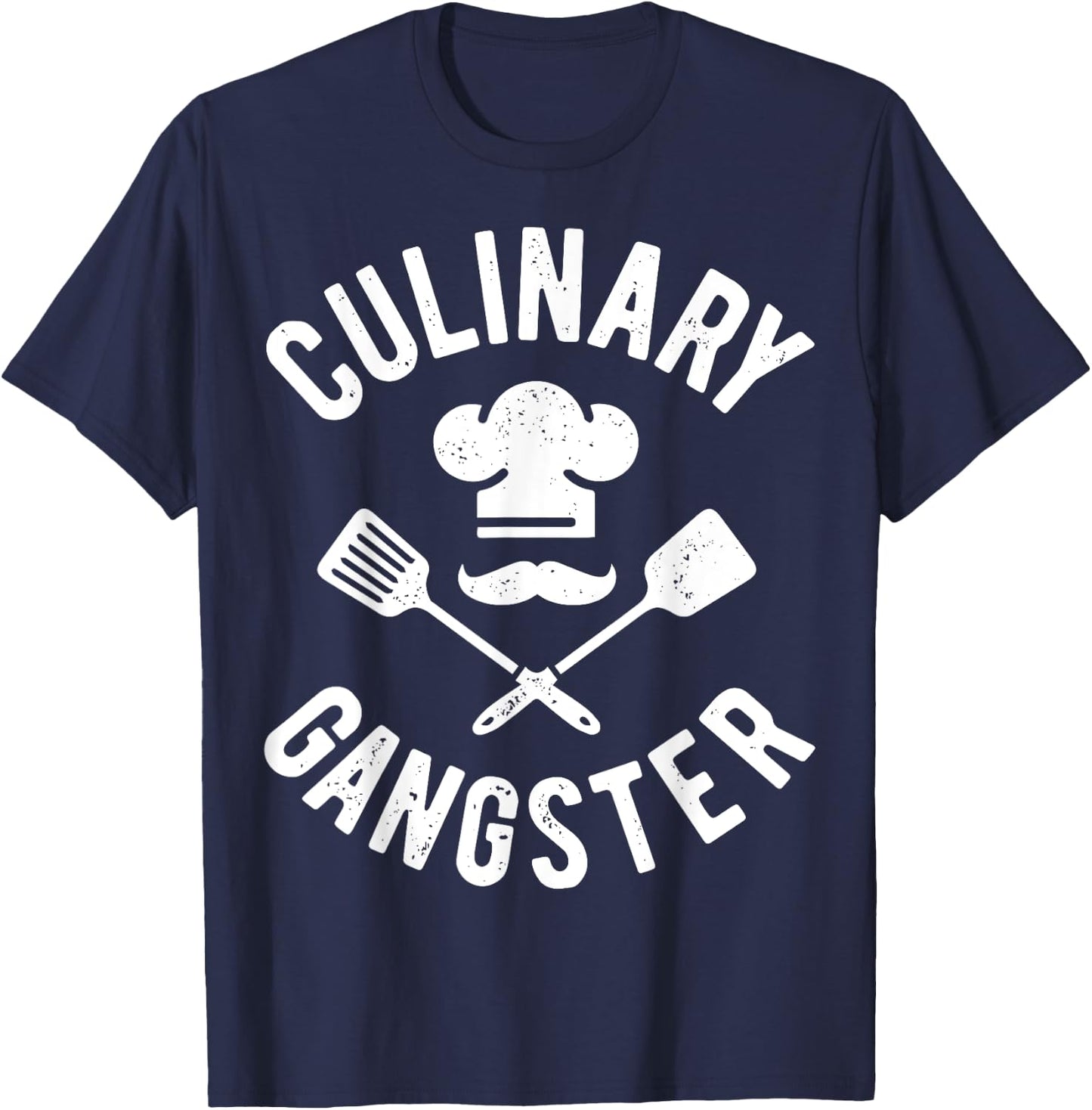 Chef Culinary Gangster Men Women Cook Cooking Hat Vintage T-Shirt - T-Shirt | Navy