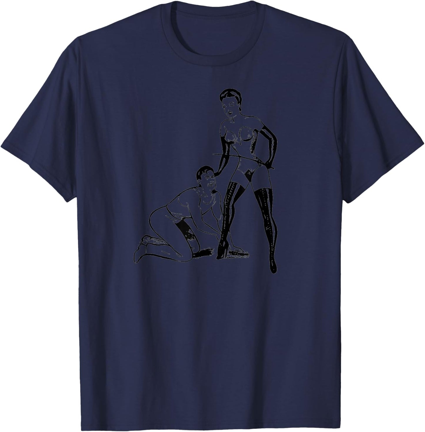 Dominatrix Boots BDSM Submissive Man FemDom BDSM Bondage T-Shirt - T-Shirt | Navy
