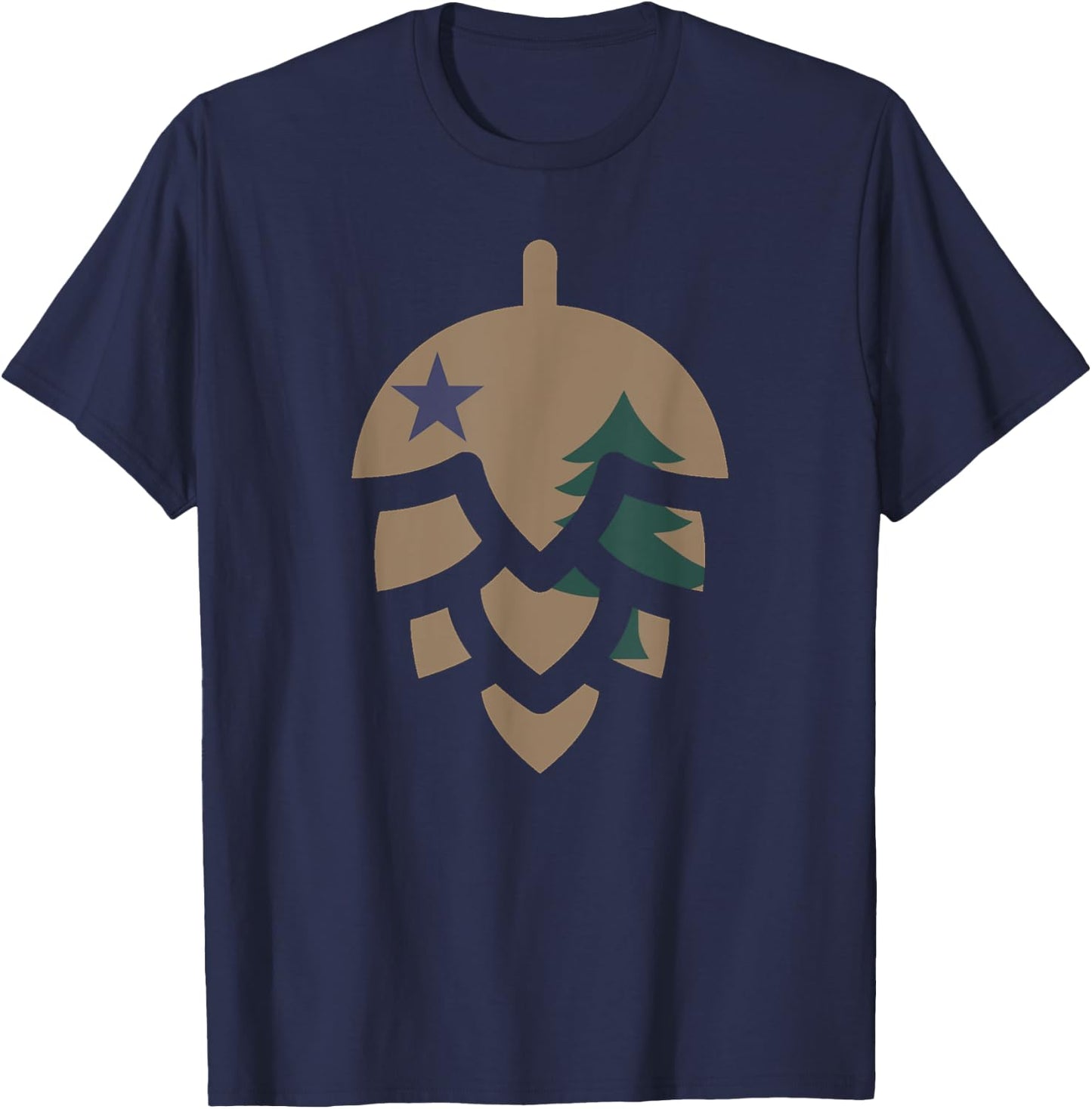 1901 Historic Maine State Flag - Craft Beer Hops T-Shirt - T-Shirt | Navy