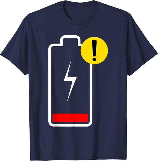 Low Battery Energy Halloween Costume Low Power Battery T-Shirt - T-Shirt | Navy
