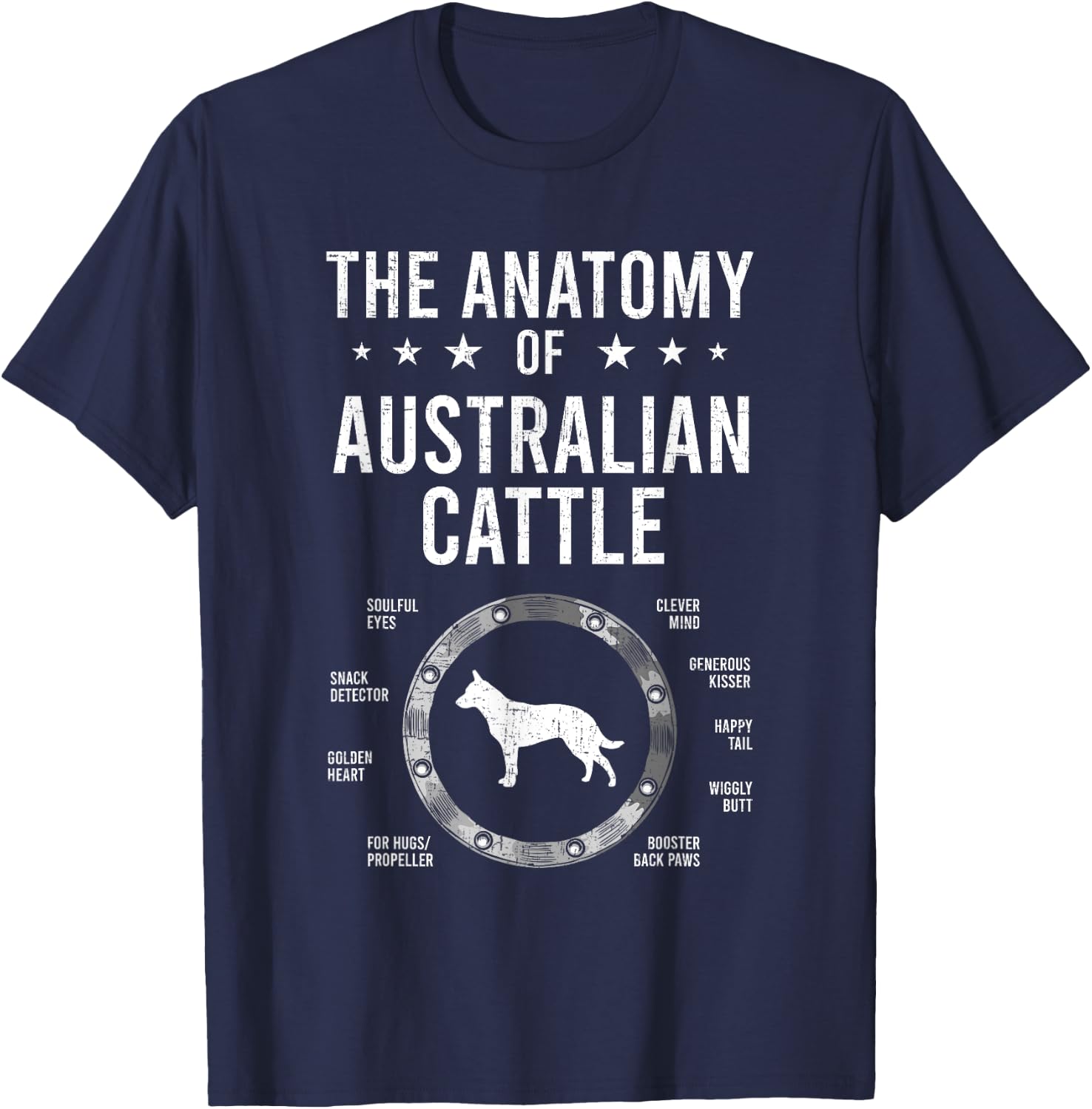 Anatomy of Australian Cattle Dog Lover T-Shirt - T-Shirt | Navy