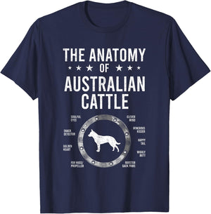 Anatomy of Australian Cattle Dog Lover T-Shirt - T-Shirt | Navy