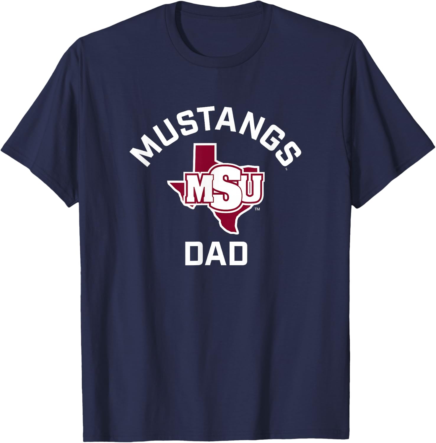 Midwestern State University Mustangs Arched Dad T-Shirt - T-Shirt | Navy
