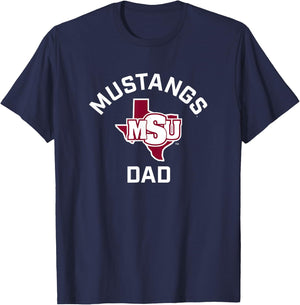 Midwestern State University Mustangs Arched Dad T-Shirt - T-Shirt | Navy