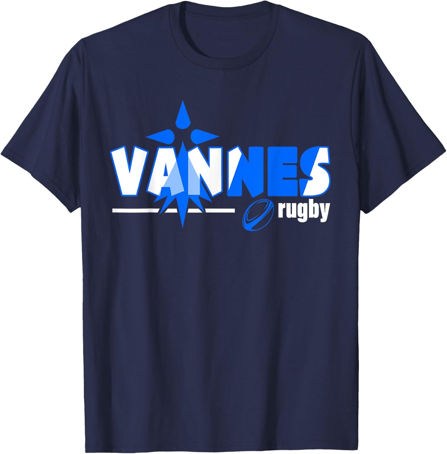 Rugby Valves Heritage Breton Supporter Man Woman Child , Black, S T-Shirt - T-Shirt | Navy