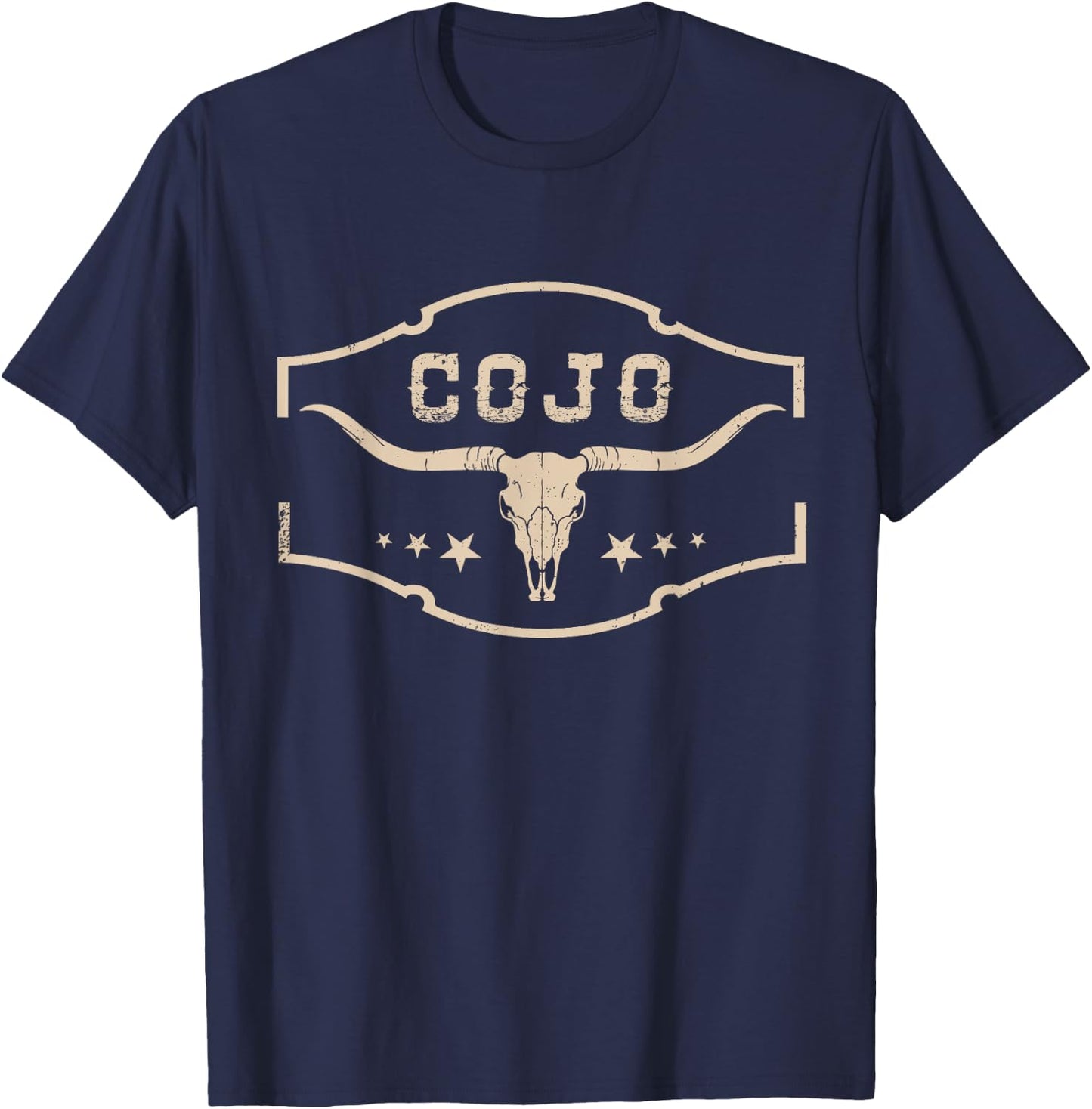 Distressed Cojo Cowhide Name Proud Vintage Retro Bull-Skull T-Shirt - T-Shirt | Navy