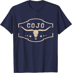 Distressed Cojo Cowhide Name Proud Vintage Retro Bull-Skull T-Shirt - T-Shirt | Navy