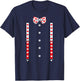 Heart Bow Tie and Braces Cupid Valentine's Day Costume , black T-Shirt - T-Shirt | Navy