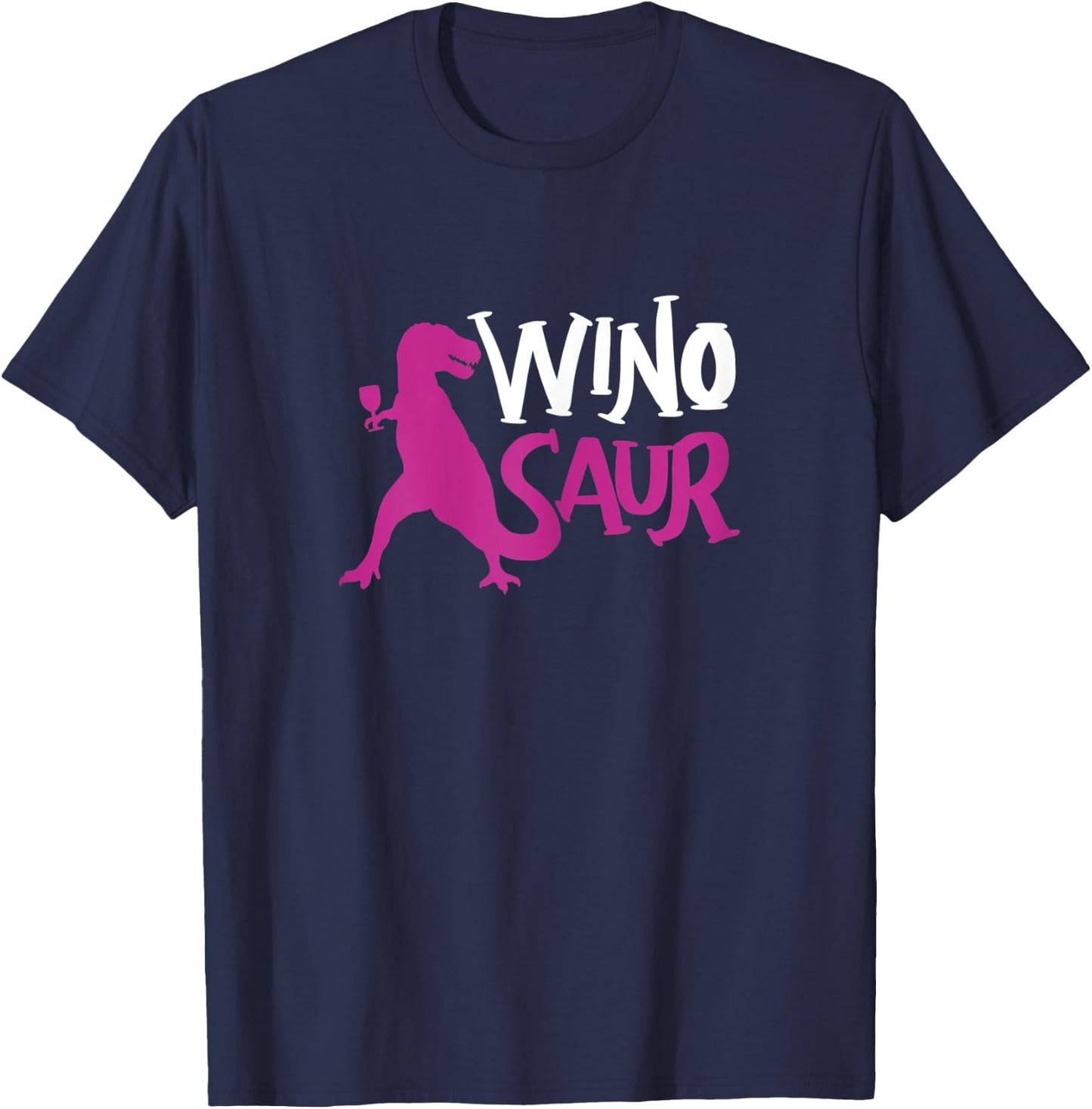 WinoSaur Wino-Saur - Funny Dinosaur Drinking T-Shirt - T-Shirt | Navy