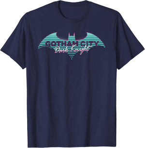 Batman Dark Knight Gotham City Retro Wave , Black, S T-Shirt - T-Shirt | Navy