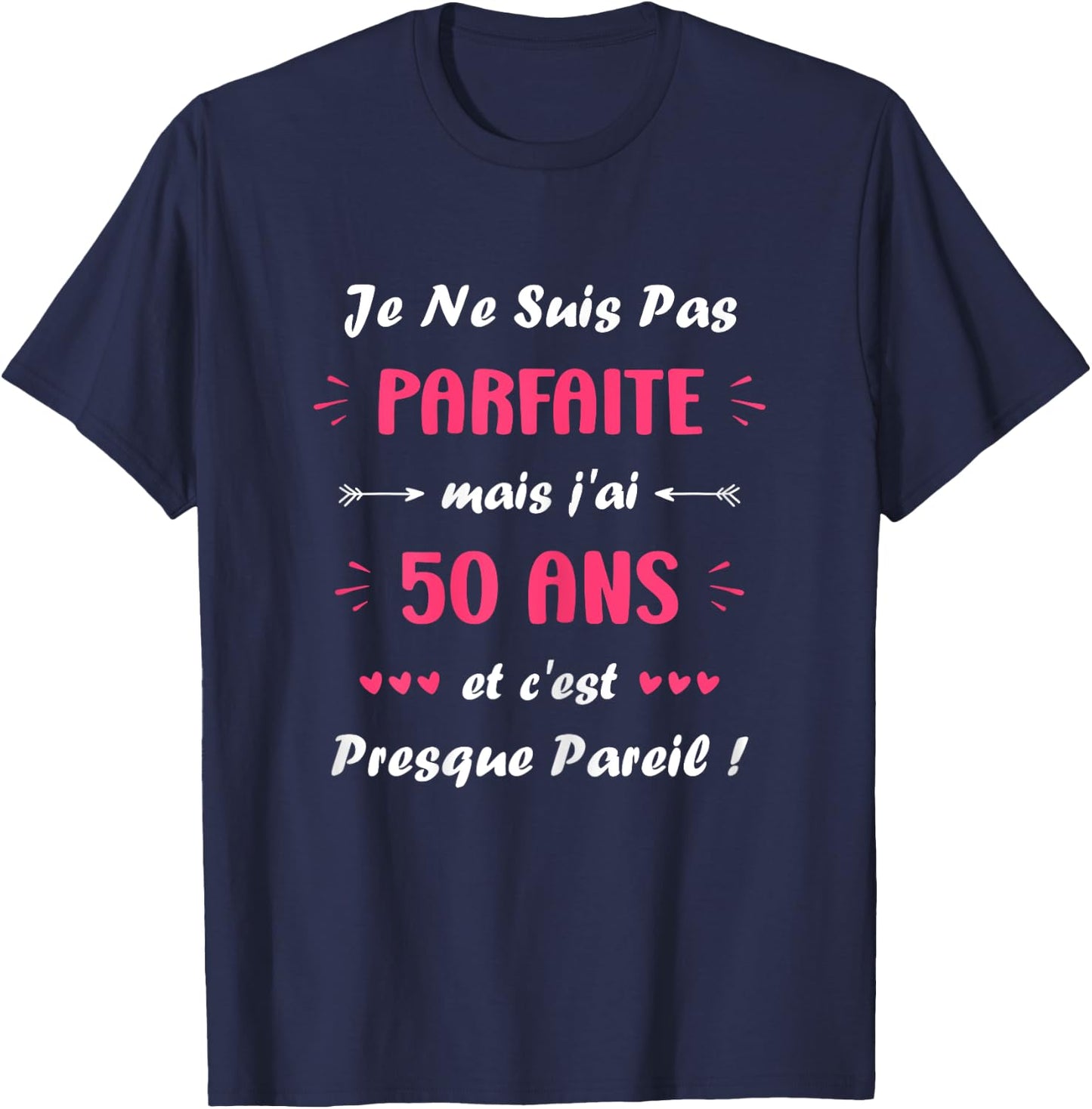 Perfect Humor 50 Years Birthday Woman 50 Years , Black, Female X-Small T-Shirt - T-Shirt | Navy