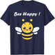 Cute Little Bee Funny Minimalist Bee Happy , Black, S T-Shirt - T-Shirt | Navy
