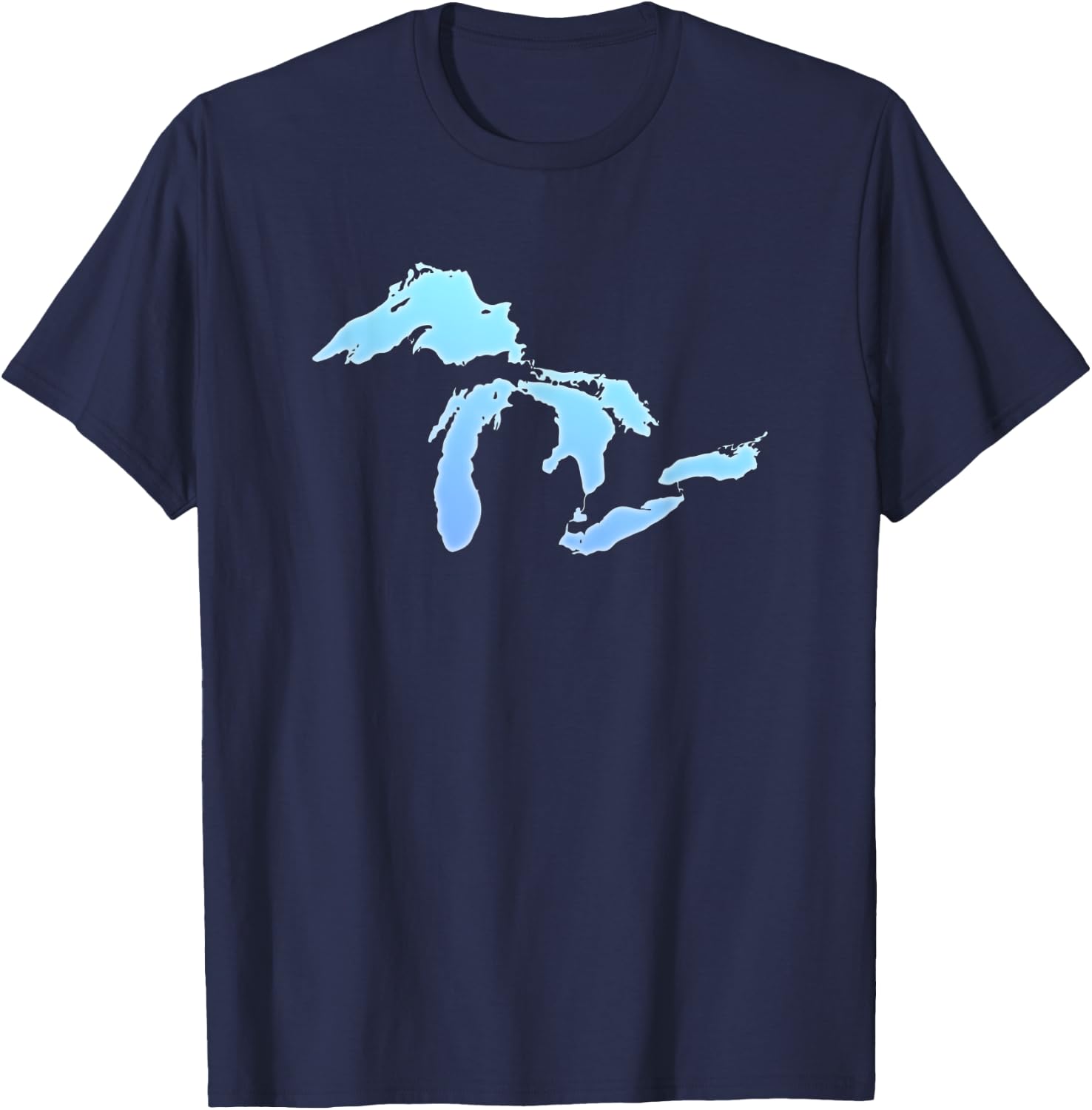 Great Lakes Michigan Wid-West North America Lake Gift T-Shirt - T-Shirt | Navy