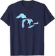 Great Lakes Michigan Wid-West North America Lake Gift T-Shirt - T-Shirt | Navy