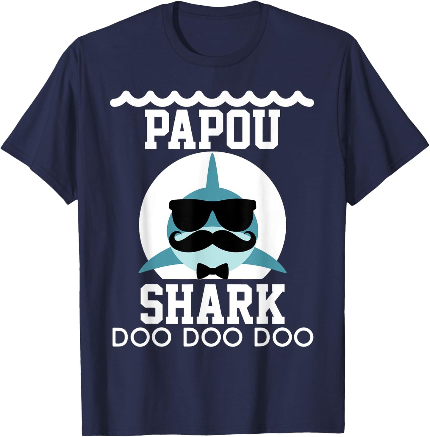 Papou Shark shirt Matching Family Shirts Shark T-Shirt - T-Shirt | Navy